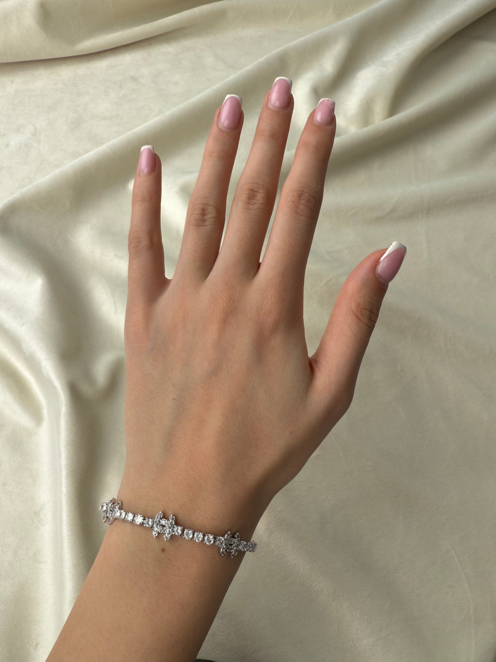 Byzylyk tenis Chanel silver