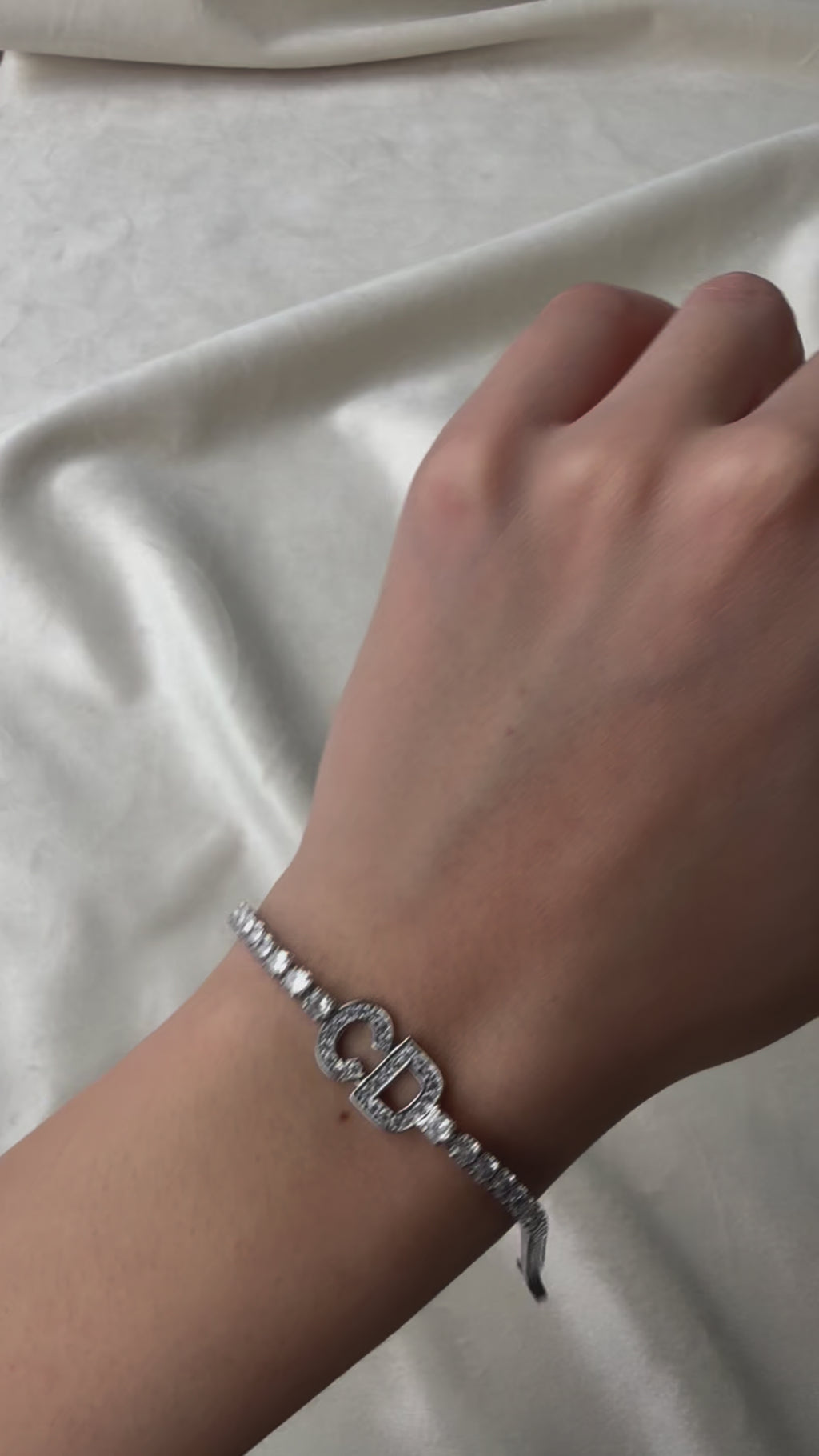 Byzylyk tenis Chanel silver